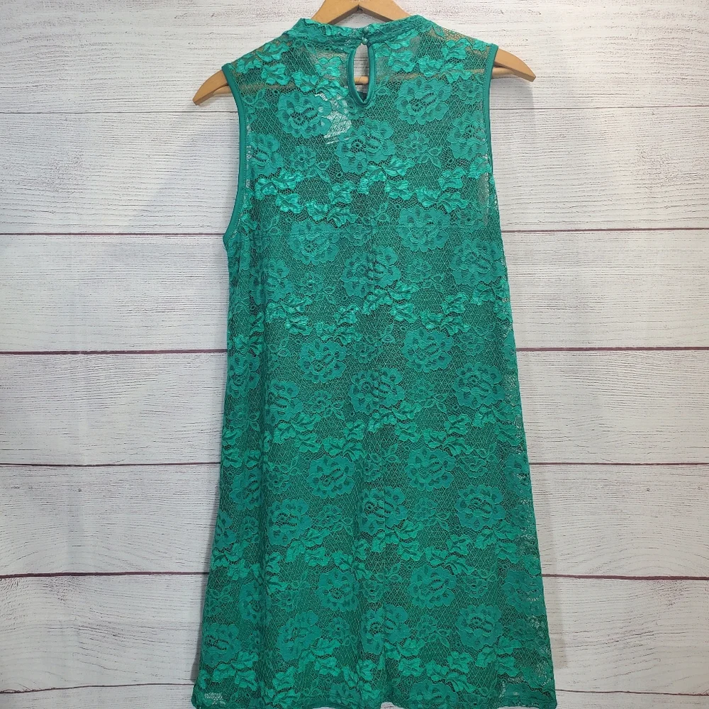 Liberty Love Emerald Green Lace A-Line Sleeveless Dress Size XL NWT - Picture 4 of 10